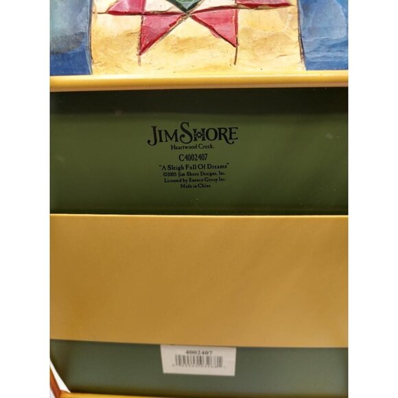 Large Jim Shore Heartwood Creek "A Sleigh Full Of Dreams" Handcrafted Figurine - Picture 5 of 9